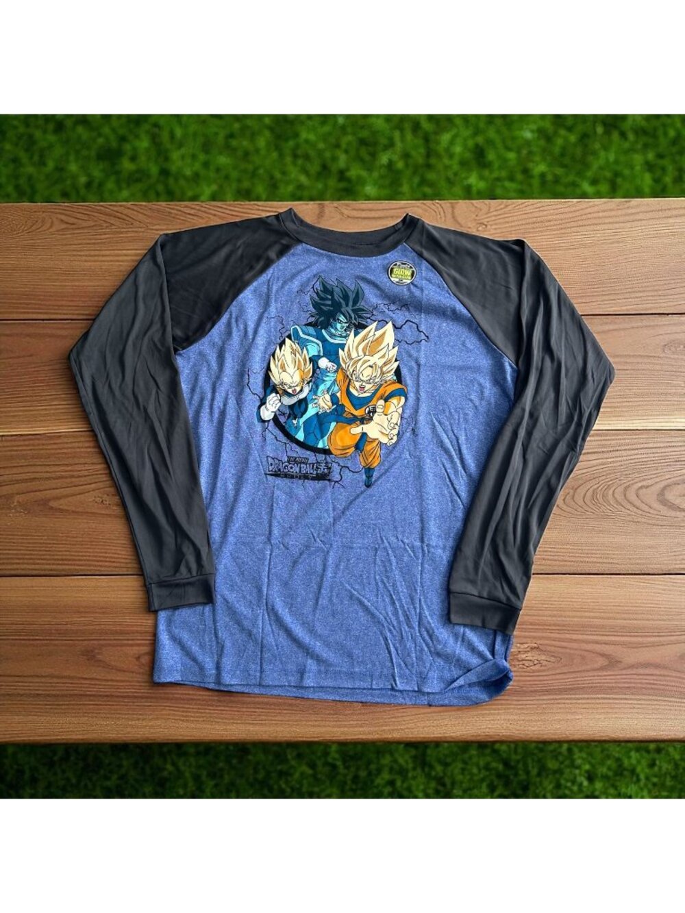 DRAGONBALL Z The Movie Boys Glow in The Dark Long Sleeve Shirt Size XL NEW NWOT
